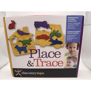 Discovery Toys Place & Trace Puzzle Stencil Shapes Set Educational Model 1987